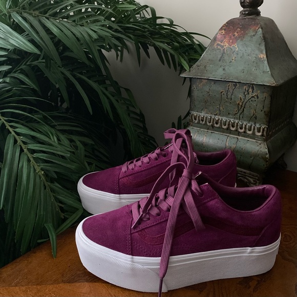 Vans Purple Suede Platform Old Skool Sneakers - Picture 8 of 8